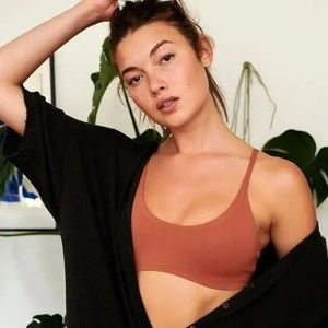 Free People NWT Stella Scuba Bralette Stretch Adjustable Straps Sunrust Sm New